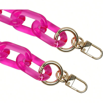 Chunky Acrylic Purse Strap Bag Chain Handle Purse Chain Replacement For Handbag Purse Shoulder Bag,(Rose, Length 17.7")