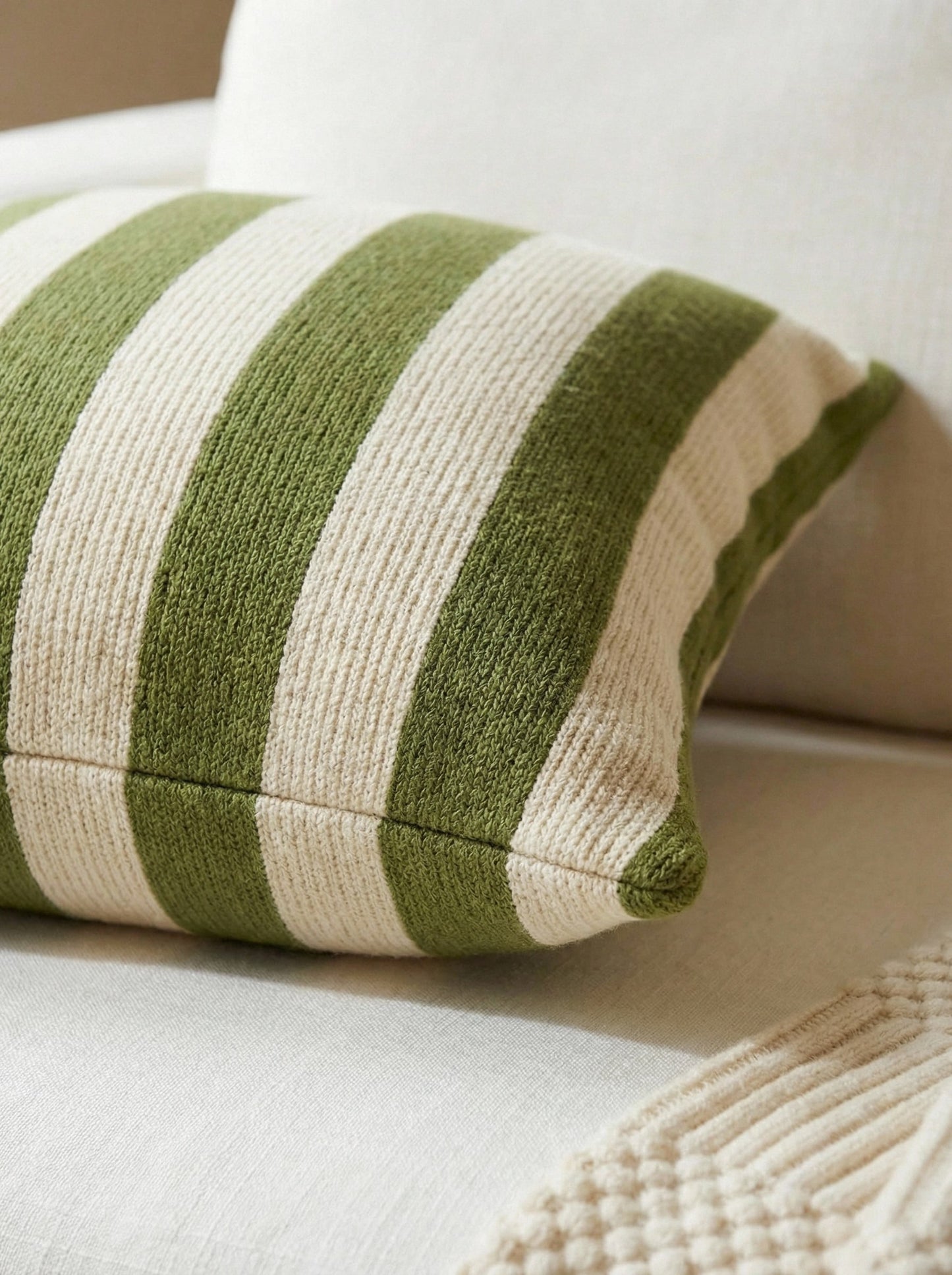 Cirelle 1pc Striped Chenille Decorative Throw Pillow Cover, Soft Modern Abstract Bohemian Style Home Decor Cushion For Sofa, Bedroom, Living Room, All Season, Also Suitable As Gift