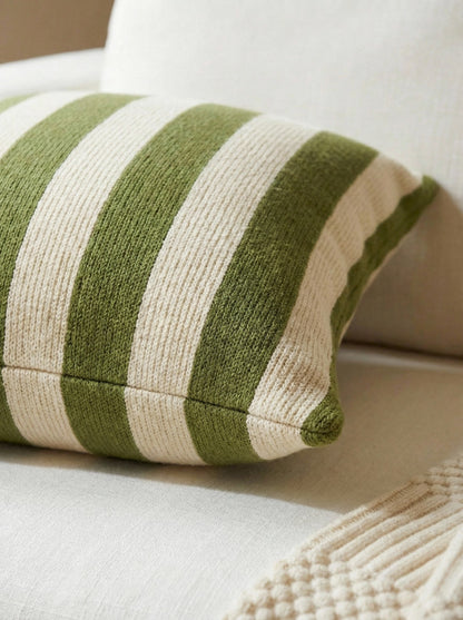 Cirelle 1pc Striped Chenille Decorative Throw Pillow Cover, Soft Modern Abstract Bohemian Style Home Decor Cushion For Sofa, Bedroom, Living Room, All Season, Also Suitable As Gift