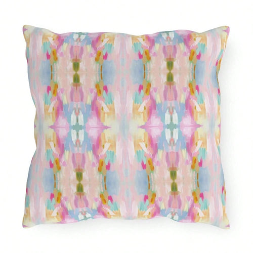 CKnight [Room Decor Pillow]Abstract Art OUTDOOR Pillow Mirrored Patio Decor Pink Purple Blue Garden Pillows Balcony Modern Swimming Pool Lumbar Swing Pillows Designer