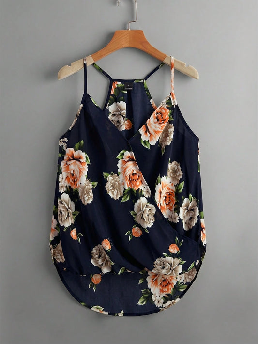 Clasi Floral Print High Low Hem Spring Cami Top