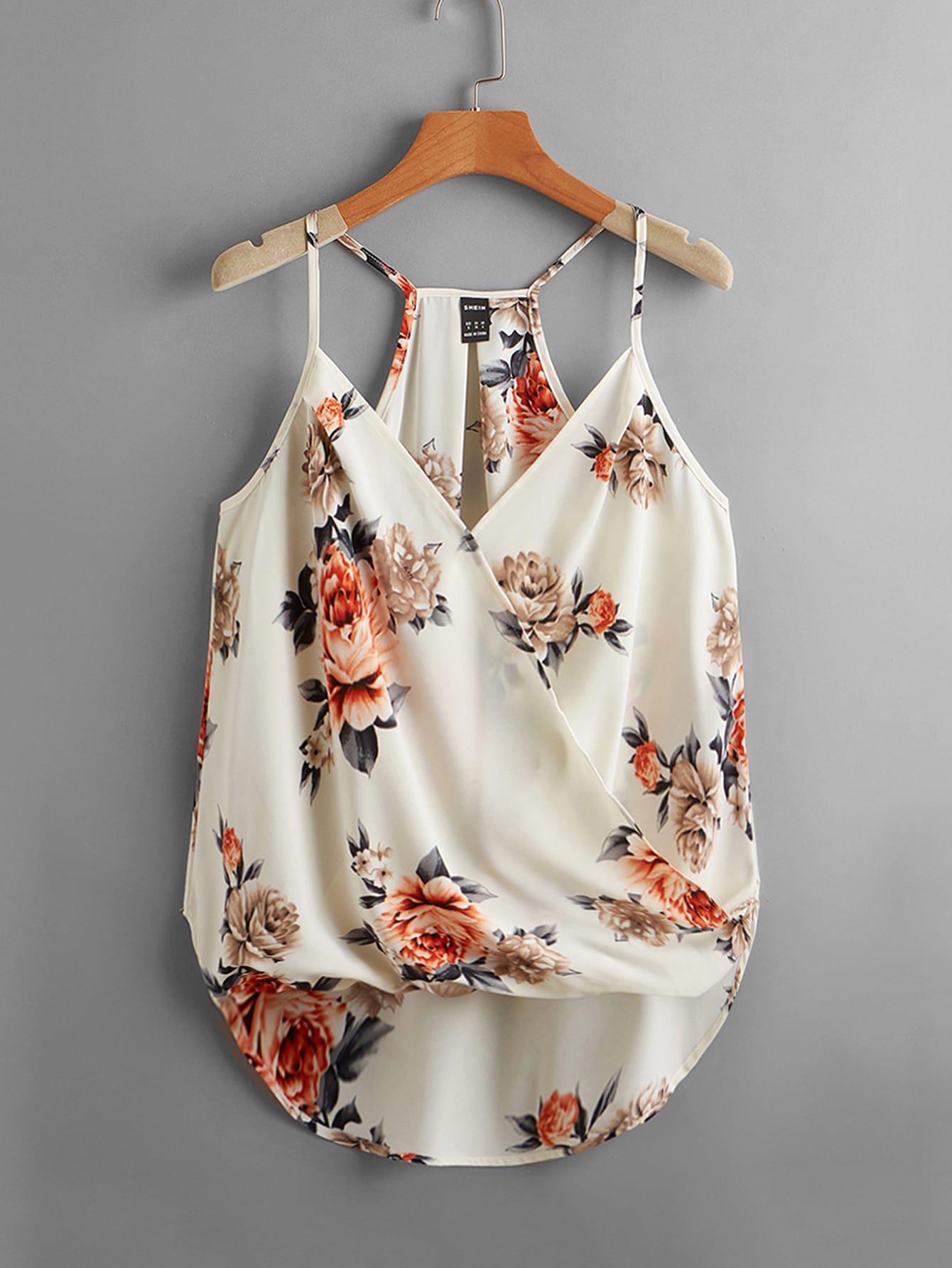 Clasi Floral Print High Low Hem Spring Cami Top