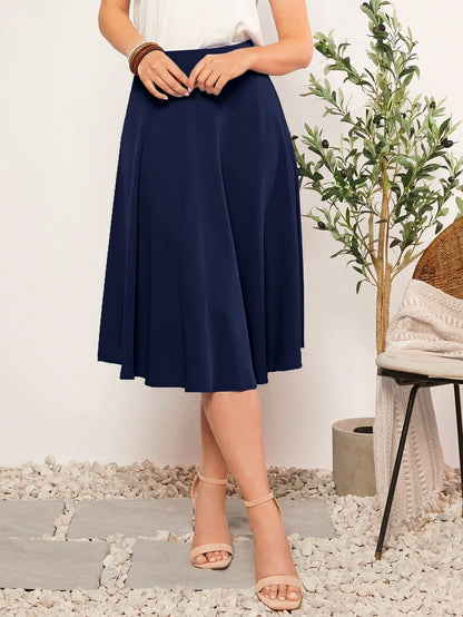 Clasi Solid Flare Hem Skirt