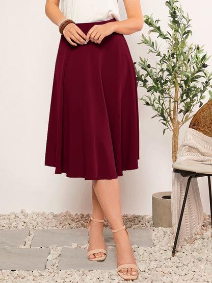 Clasi Solid Flare Hem Skirt