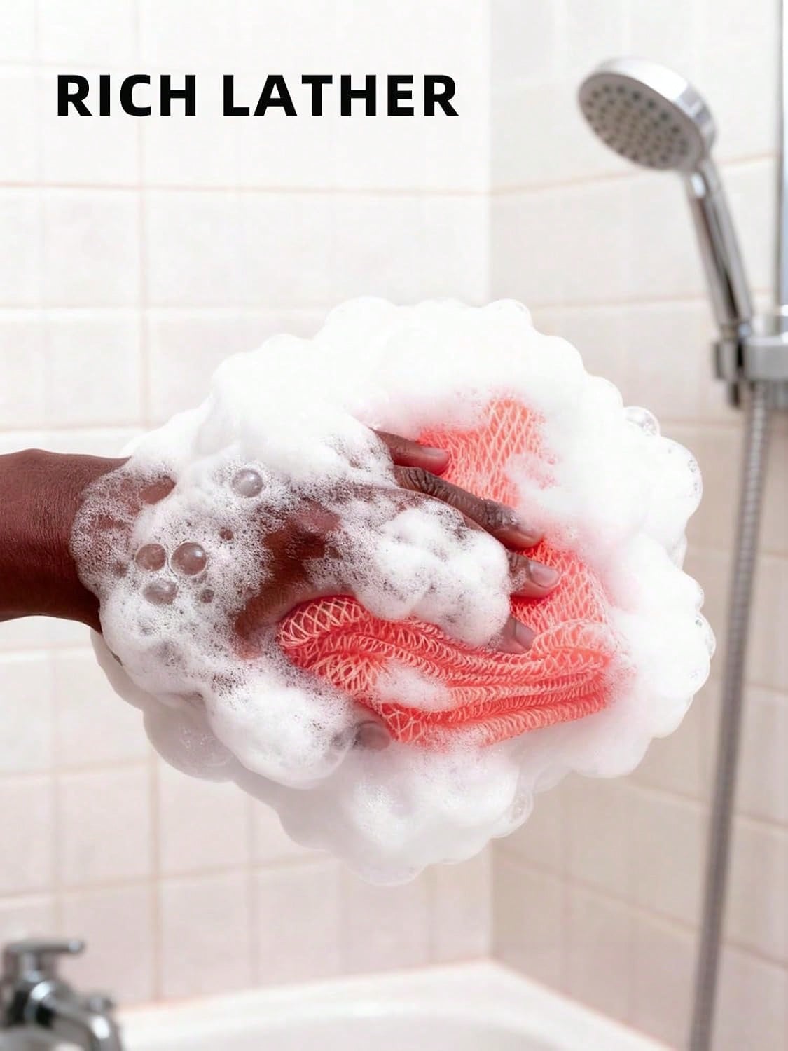 Cleangor 2Pcs African Net Sponge Authentic With Knots- Exfoliating Body| Scrubber For All Skin Types, African Bath Sponge, Wash Cloth, Gentle