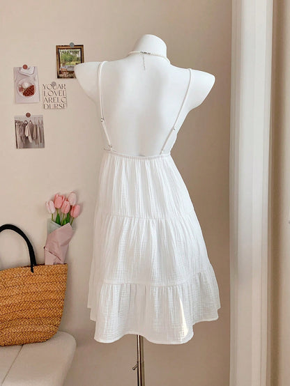 Comfortcana Navy Blue Casual Mini Dress For Women, Summer