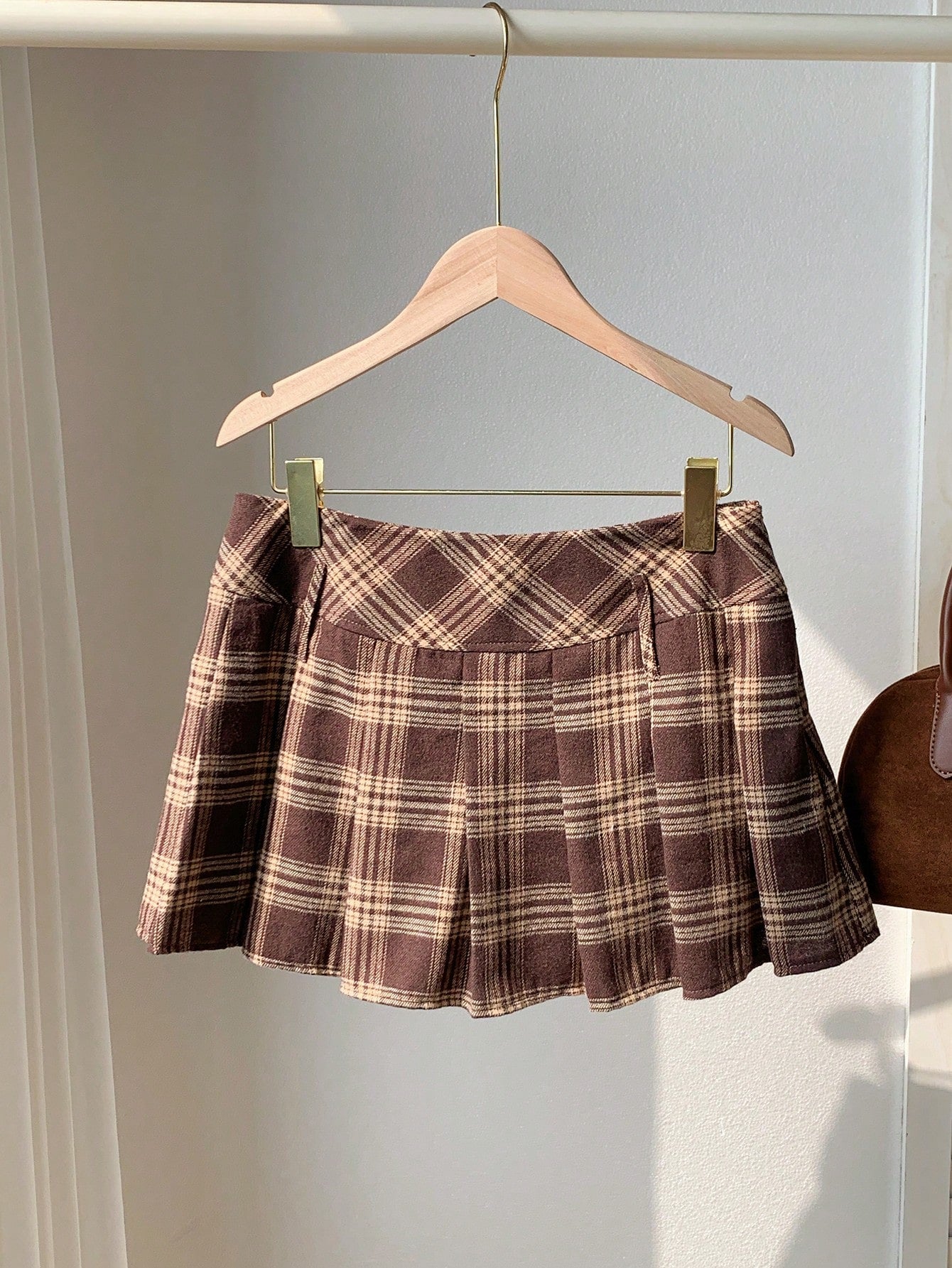 Comfortcana Women's Plaid Pleated Versatile Elegant A-Line Skirt
