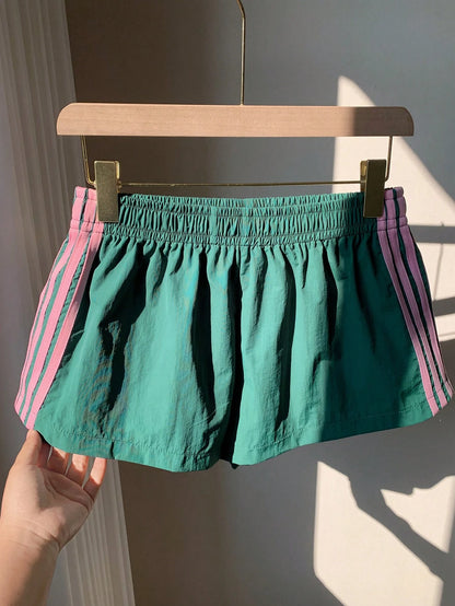 Comfortcana Women Side Stripe Elastic Waist Casual Loose Shorts Summer Shorts For Women