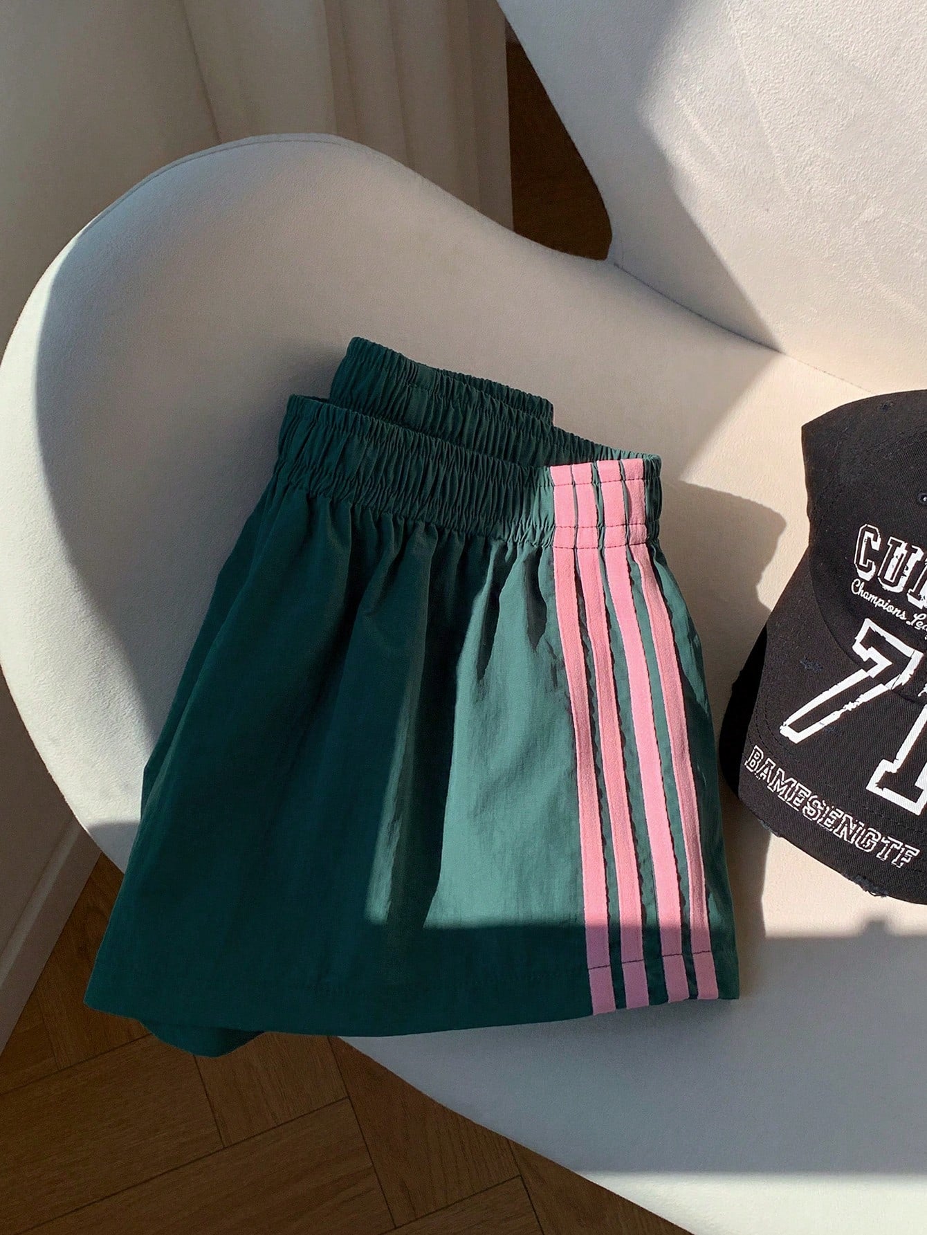 Comfortcana Women Side Stripe Elastic Waist Casual Loose Shorts Summer Shorts For Women