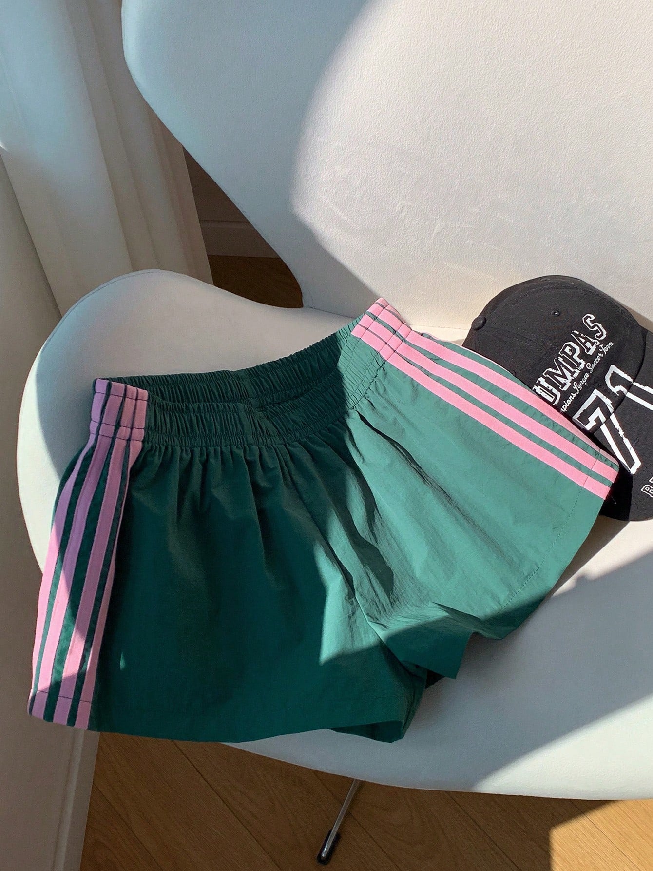 Comfortcana Women Side Stripe Elastic Waist Casual Loose Shorts Summer Shorts For Women