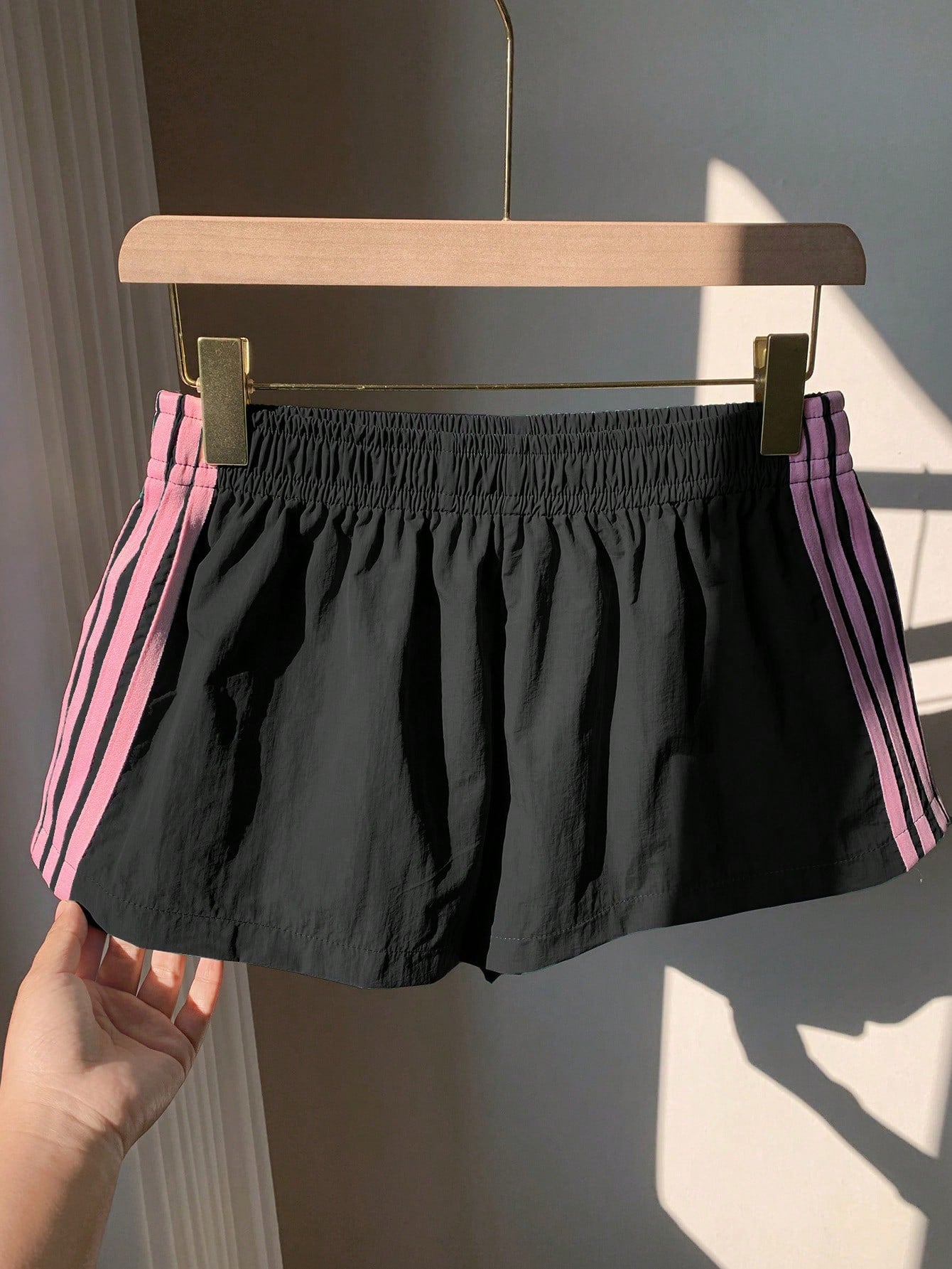 Comfortcana Women Side Stripe Elastic Waist Casual Loose Shorts Summer Shorts For Women