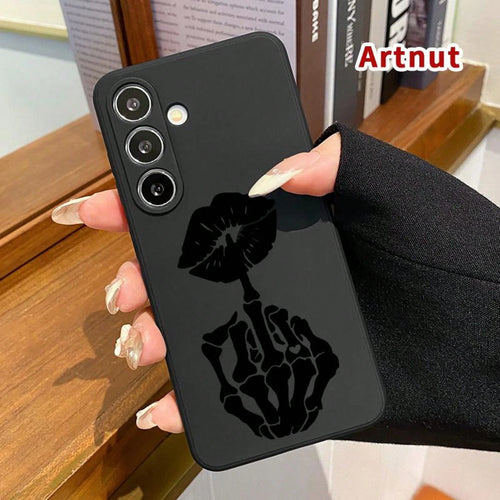 Compatible With Galaxy S24 Plus S25 S23 S22 Ultra S22+ Case Skeleton Kiss Gesture All Coverage Lens Protection Ultra Thin Phone Cover For Girl,Suitable For IPhone17 Air