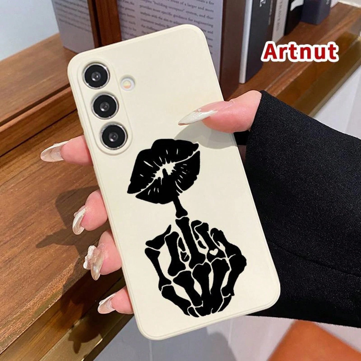 Compatible With Galaxy S24 Plus S25 S23 S22 Ultra S22+ Case Skeleton Kiss Gesture All Coverage Lens Protection Ultra Thin Phone Cover For Girl,Suitable For IPhone17 Air