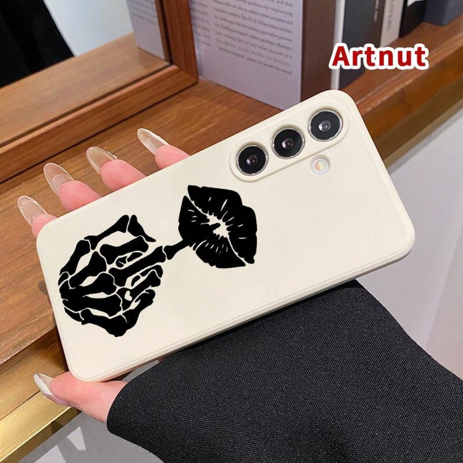 Compatible With Galaxy S24 Plus S25 S23 S22 Ultra S22+ Case Skeleton Kiss Gesture All Coverage Lens Protection Ultra Thin Phone Cover For Girl,Suitable For IPhone17 Air