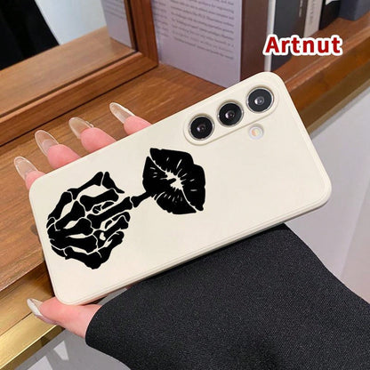 Compatible With Galaxy S24 Plus S25 S23 S22 Ultra S22+ Case Skeleton Kiss Gesture All Coverage Lens Protection Ultra Thin Phone Cover For Girl,Suitable For IPhone17 Air