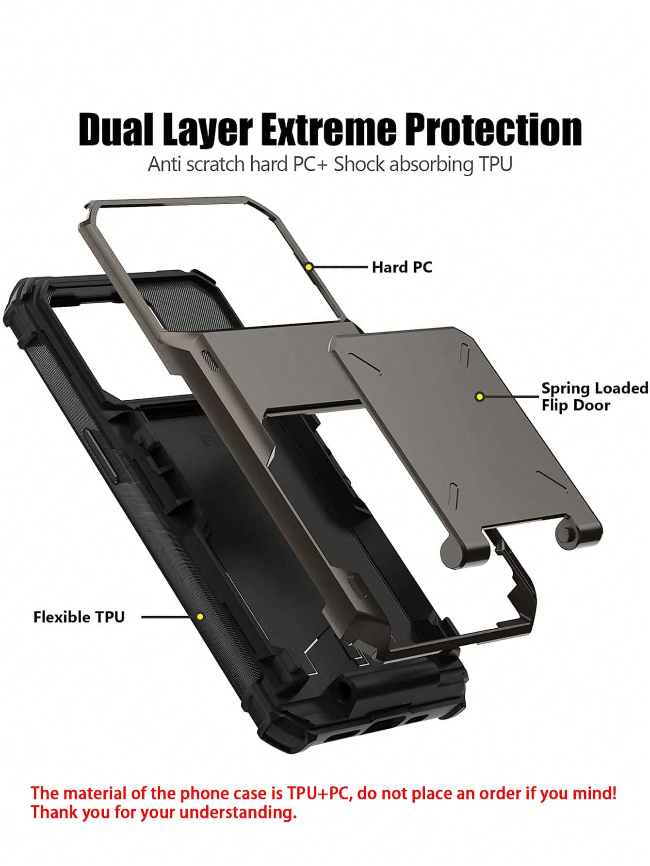 Compatible With IPhone 15 14 13 12 11 Pro Max XR XS Max X 6 7 8 Plus Mini SE Case With Card Holder[Store 5 Cards] Dual Layer Heavy Duty Shockproof Wallet Case, Double Protection Of Scratch Resistant H