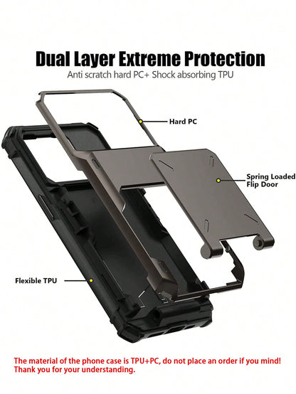 Compatible With IPhone 15 14 13 12 11 Pro Max XR XS Max X 6 7 8 Plus Mini SE Case With Card Holder[Store 5 Cards] Dual Layer Heavy Duty Shockproof Wallet Case, Double Protection Of Scratch Resistant H