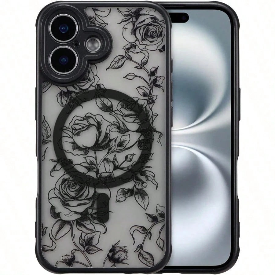 Compatible With The 17 Pro Max, 17 Pro, 17 Air, And 17 16, 15, 14, And 13 Pro Max Series, This Brand-New, Elegant Floral Wireless Charging Phone Case Offers Exquisite, High-End Protection And Is A