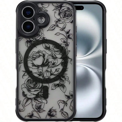 Compatible With The 17 Pro Max, 17 Pro, 17 Air, And 17 16, 15, 14, And 13 Pro Max Series, This Brand-New, Elegant Floral Wireless Charging Phone Case Offers Exquisite, High-End Protection And Is A
