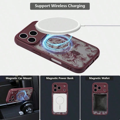 Compatible With The 17 Pro Max, 17 Pro, 17 Air, And 17 16, 15, 14, And 13 Pro Max Series, This Brand-New, Elegant Floral Wireless Charging Phone Case Offers Exquisite, High-End Protection And Is A