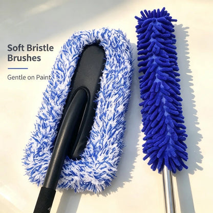 Complete 4-In-1 Car Cleaning Kit, Soft Microfiber Vehicle Wash Tools For Exterior & Interior Detailing
