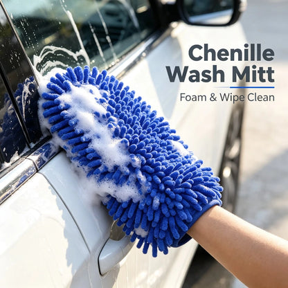 Complete 4-In-1 Car Cleaning Kit, Soft Microfiber Vehicle Wash Tools For Exterior & Interior Detailing