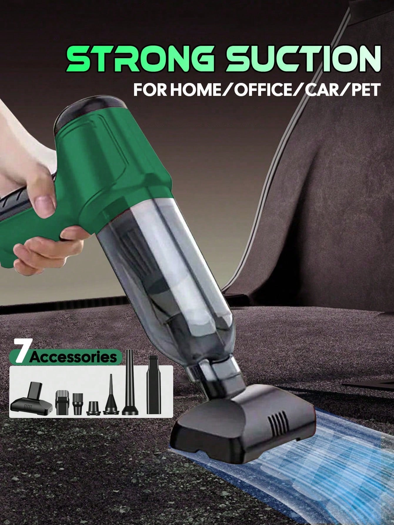 Cordless Handheld Vacuum Cleaner – Mini Wireless Multi-Functional Cleaning Machine With 7 Accessories, 2400mAh Lithium Battery, Lightweight Portable For Home Car Office Camping, Ideal Gift For Men Wom
