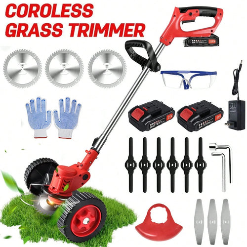 Cordless String Trimmer, Edger Whacker Grass Eater Lawn Cutter W/2* Battery, Garden Tools (21V)