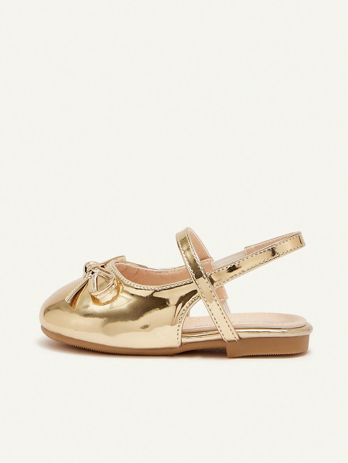 Cozy Pixies 1 Pair Fashionable Versatile Casual Gold Party Cute Bow Decor Mule Flats, Princess Style Flat Shoes