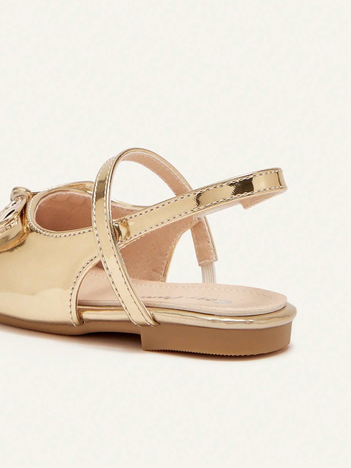 Cozy Pixies 1 Pair Fashionable Versatile Casual Gold Party Cute Bow Decor Mule Flats, Princess Style Flat Shoes