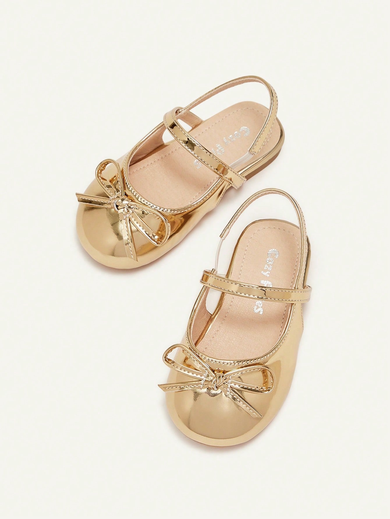 Cozy Pixies 1 Pair Fashionable Versatile Casual Gold Party Cute Bow Decor Mule Flats, Princess Style Flat Shoes