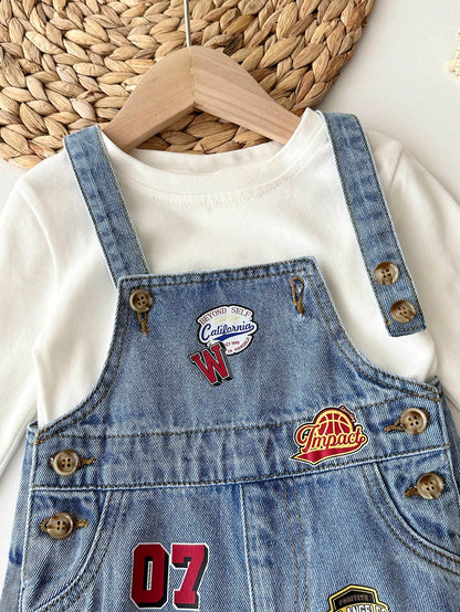 Cozy Pixies Baby Boy Cartoon Number Print Overalls Jumpsuit, Versatile And Comfortable