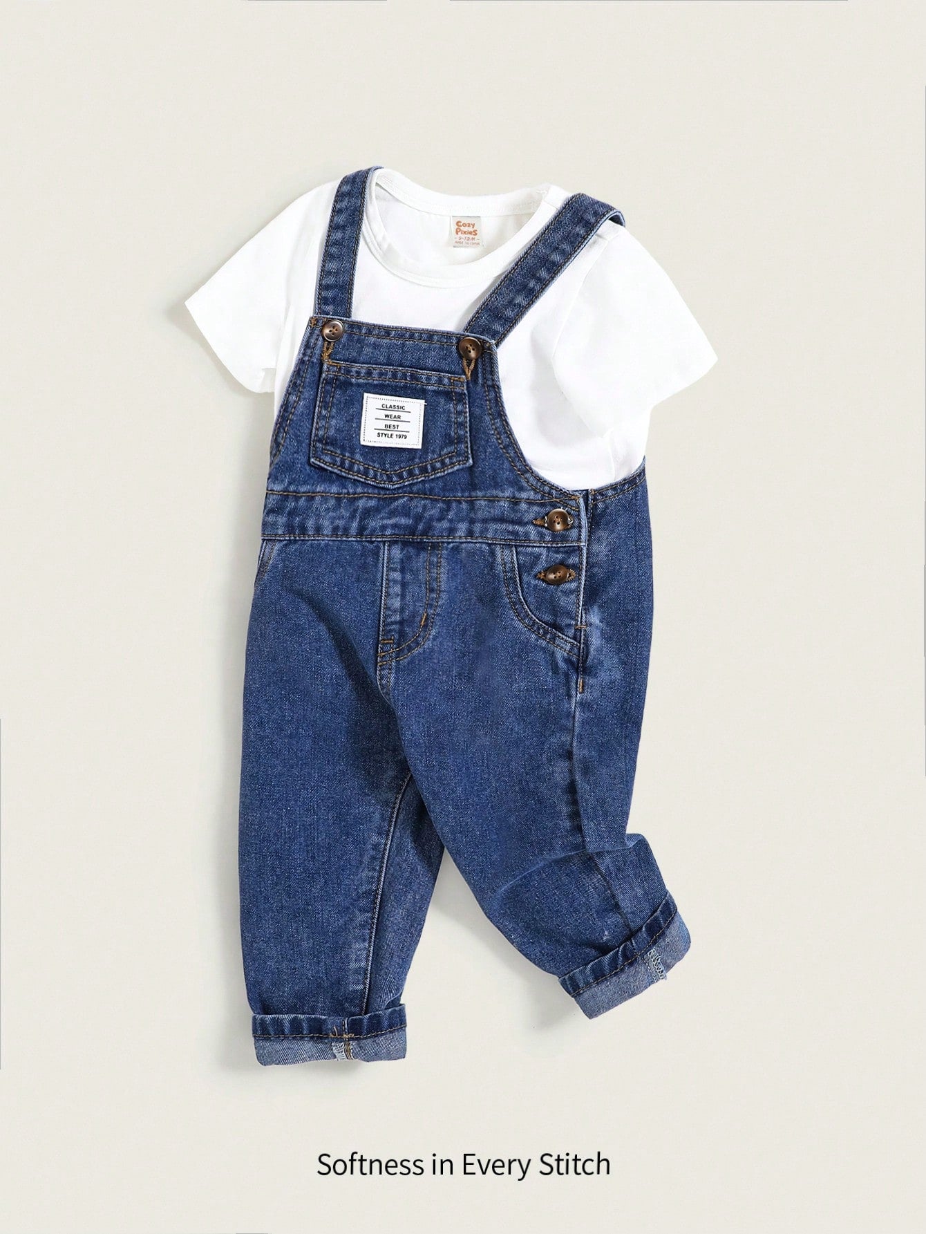 Cozy Pixies Baby Boy Cartoon Number Print Overalls Jumpsuit, Versatile And Comfortable