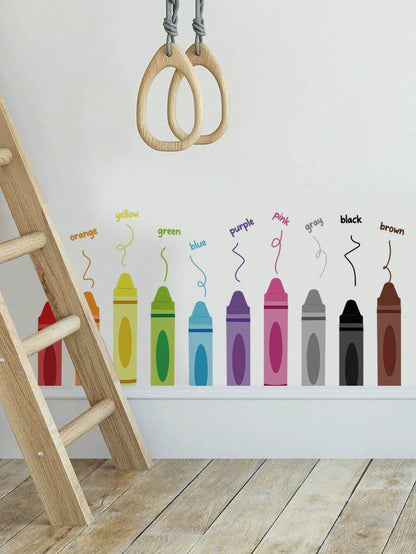 Crayon Spanish Positive Quote Number Train Wall Stickers, Home Wall Art Decor, Baby Nursery Bedroom Accessories, Cute Toddler Boys Girls Room Decor