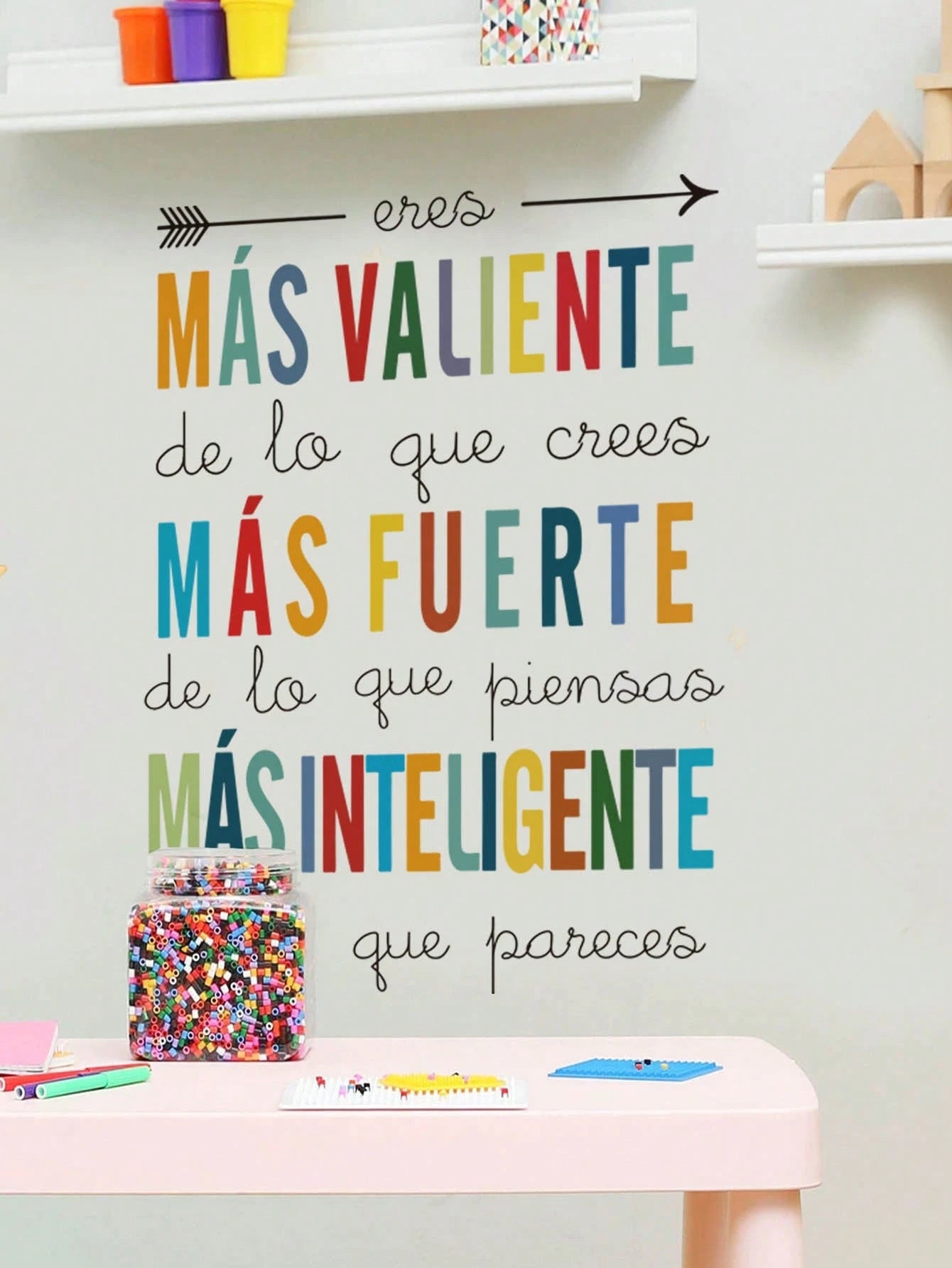 Crayon Spanish Positive Quote Number Train Wall Stickers, Home Wall Art Decor, Baby Nursery Bedroom Accessories, Cute Toddler Boys Girls Room Decor