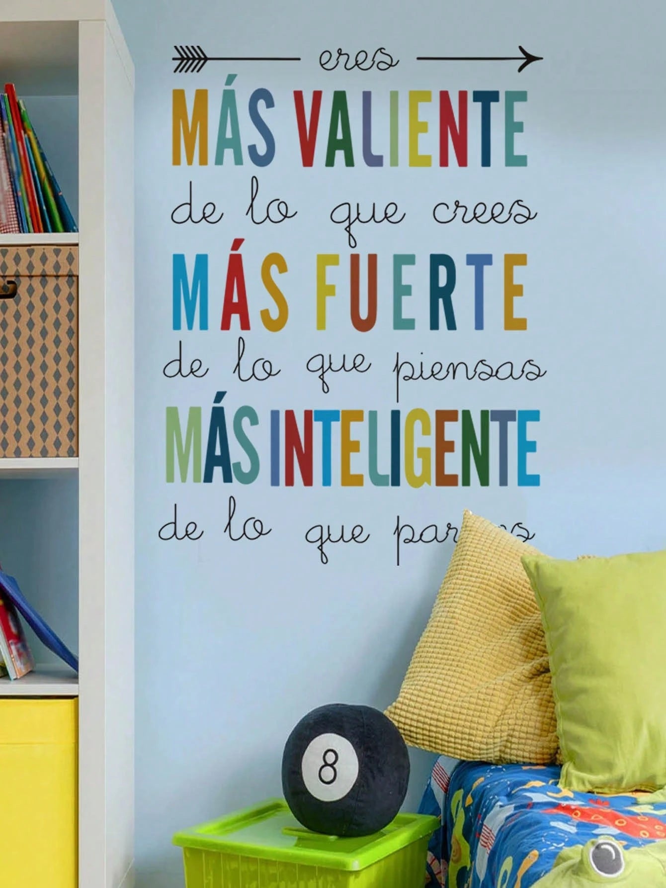 Crayon Spanish Positive Quote Number Train Wall Stickers, Home Wall Art Decor, Baby Nursery Bedroom Accessories, Cute Toddler Boys Girls Room Decor