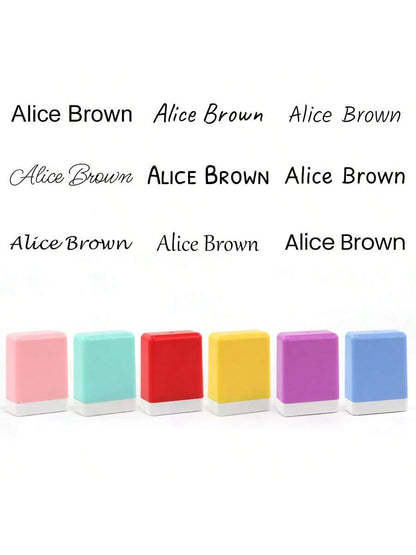 Create Your Own Handwritten Name Stamps: Personalized Signature Stamps With Auto-Press And Built-In Ink For Effortless Stamping On Various Surfaces Back To School Multi-Functional, Ornamental Colorful