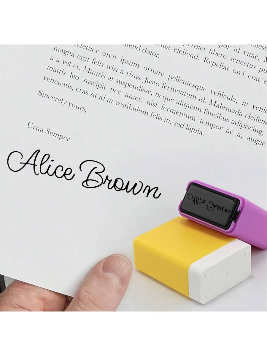 Create Your Own Handwritten Name Stamps: Personalized Signature Stamps With Auto-Press And Built-In Ink For Effortless Stamping On Various Surfaces Back To School Multi-Functional, Ornamental Colorful