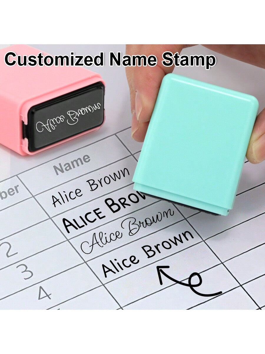 Create Your Own Handwritten Name Stamps: Personalized Signature Stamps With Auto-Press And Built-In Ink For Effortless Stamping On Various Surfaces Back To School Multi-Functional, Ornamental Colorful