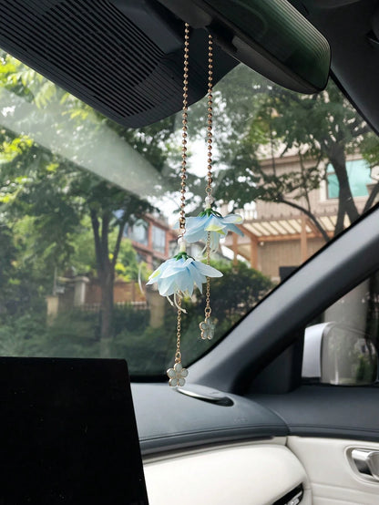 Creative Artificial Flower Car Pendant Alloy Cherry Blossom Car Hanging Ornament Creative Car Interior Decoration Rearview Mirror Hanging Decor---Small Gift Pendant