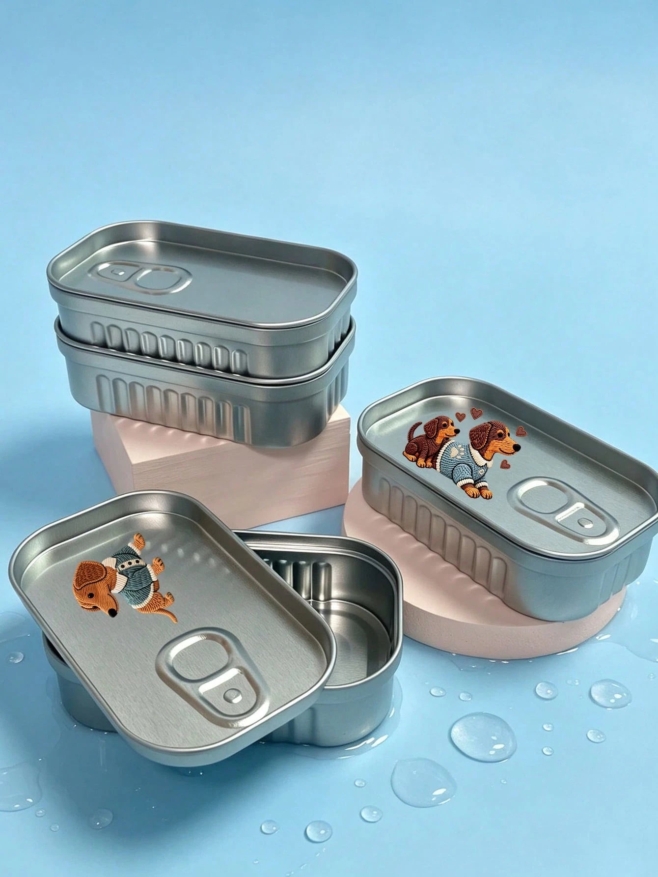 Creative Dachshund Pattern Wallet, Paperclip Storage Box, Office Stationery Storage Tin Box. Cute Tin Box, Coin Purse, Cash Box, Bill And Coin, Candle Aromatherapy Box, Portable Multi-Pocket Card Hol