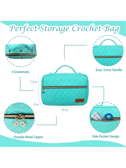 Crochet Kits For Beginner, All-Inclusive Crochet Kit For Adults With 14 Size Ergonomic Crochet Hooks,12 Crochet Yarns Balls & Crochet Bag