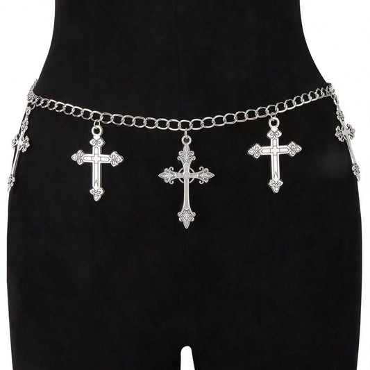 Cross Waist Decor, Versatile Chic Punk Style Fashion Accessory