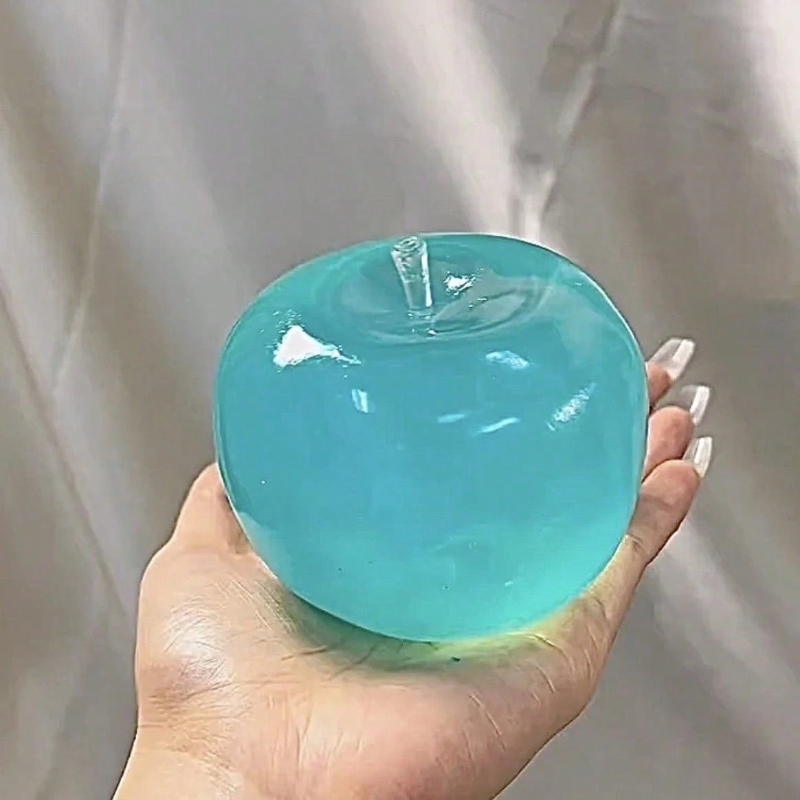 Crystal Apple, Soft Tone, Ultra-Thin Skin, Smooth And Soft Touch. Can Be Used As A Squeezable Stress Relief Ball Or A Tactile Sensory Toy. Perfect For Office Desk Decor And An Excellent Office Stress
