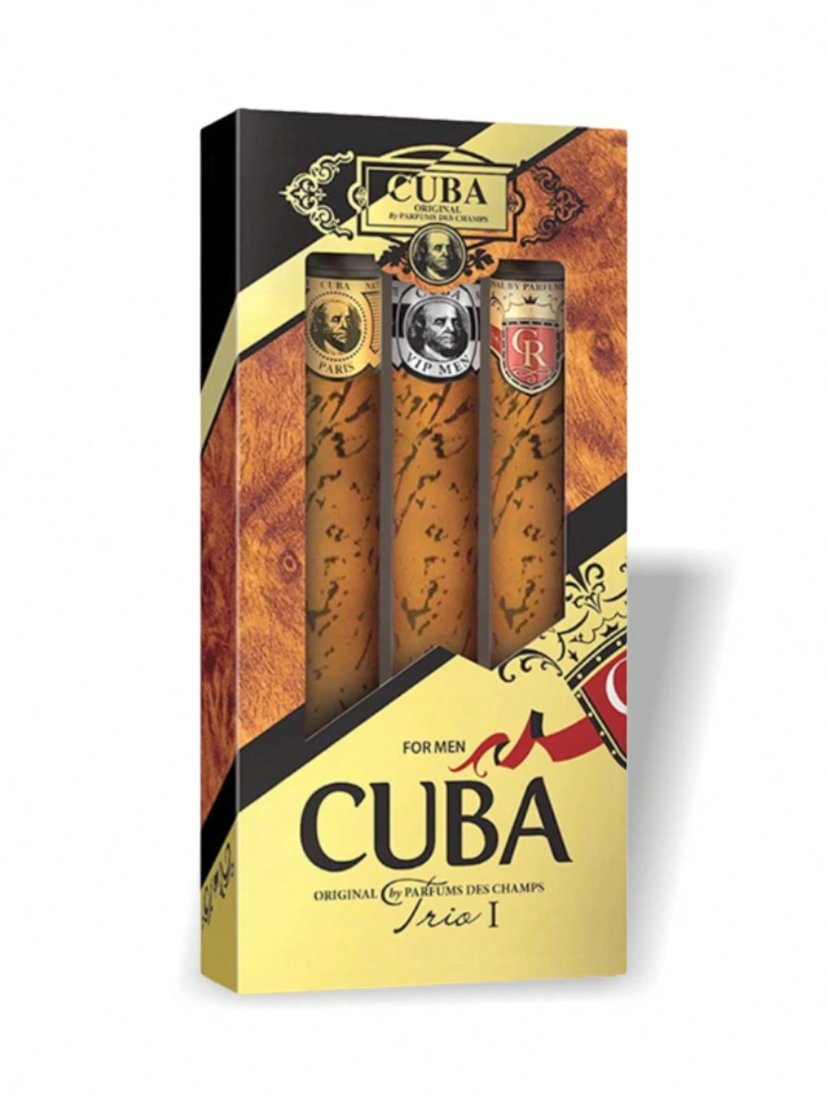 Cuba Cigars 4 Pcs Set For Men(Gold 35ml+Blue 35ml+Red 35ml+Orange 35ml) 1.17oz/35ml*4- Perfume For Long Lasting Suitable For Birthday, Office, Gift, Daily Use