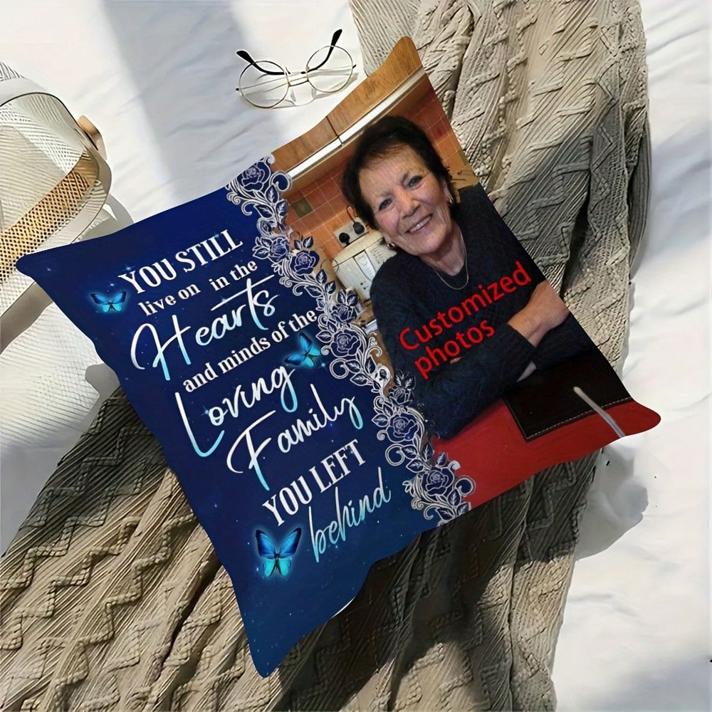 Custom Memorial Edition Personalized Photo Pillow Case, Soft Comfortable Cushion Covers, Perfect Birthday Gifts, Family, Wedding, Graduation,Souvenir, Sofa Bed,Car,Bedroom,Living Room,Office,Christm