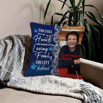 Custom Memorial Edition Personalized Photo Pillow Case, Soft Comfortable Cushion Covers, Perfect Birthday Gifts, Family, Wedding, Graduation,Souvenir, Sofa Bed,Car,Bedroom,Living Room,Office,Christm