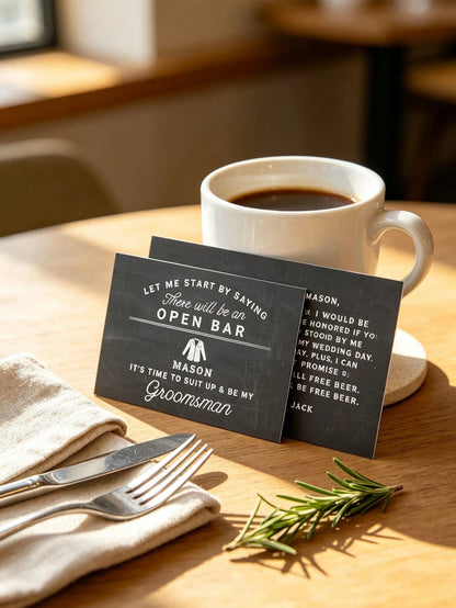 Customizable Invitation Cards, Customizable Groomsman Invitation Cards, Customizable Name, Can Be Paired With Paper Envelopes, Suitable For Weddings, Pre-Wedding Parties, Engagement Parties, Suitable