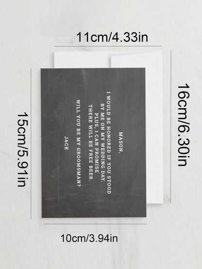 Customizable Invitation Cards, Customizable Groomsman Invitation Cards, Customizable Name, Can Be Paired With Paper Envelopes, Suitable For Weddings, Pre-Wedding Parties, Engagement Parties, Suitable