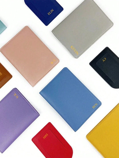 Customized 2 Pieces Passport Cover & Luggage Tag Set, Fashionable PU Leather Ticket Holder & Passport Holder, Personalized Travel Wallet, Portable, Multifunctional, Versatile, Lightweight, Practical